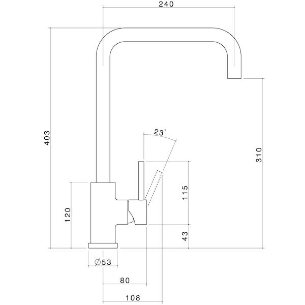 Caroma Compass Alfresco 316 Sink Mixer - Lead Free