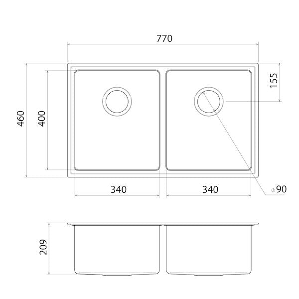 Caroma Urbane® II Double Bowl Sink