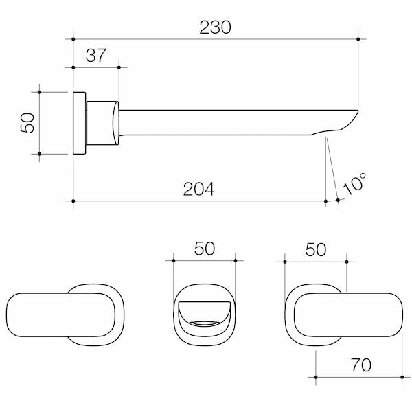 Caroma Contura® Wall Basin/Bath Set