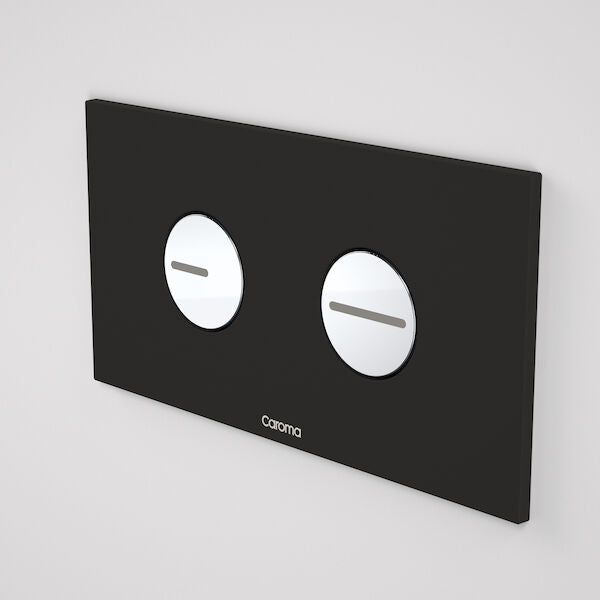 Caroma Invisi Series II® Round Dual Flush Plate &amp; Buttons (Plastic) Black