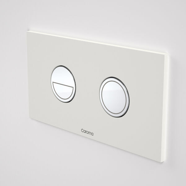 Caroma Invisi Series II® Round Dual Flush Plate & Buttons (Metal) Chrome Buttons, Plate