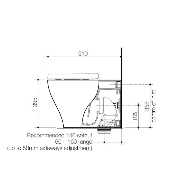 Caroma Luna® Cleanflush® Wall Faced Back Inlet Pan