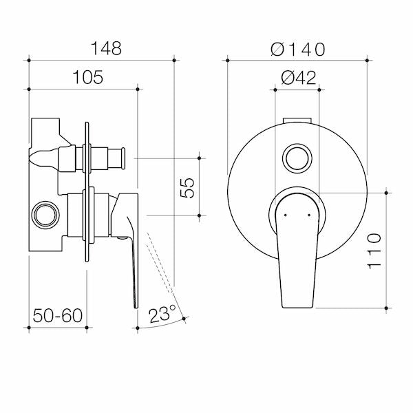 Caroma Vivas Bath/Shower Mixer with Diverter