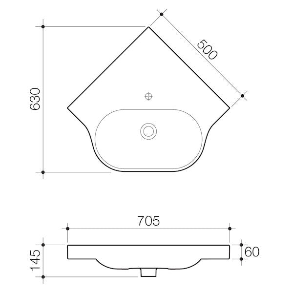 Caroma Opal® Sole Corner Wall Basin 1TH