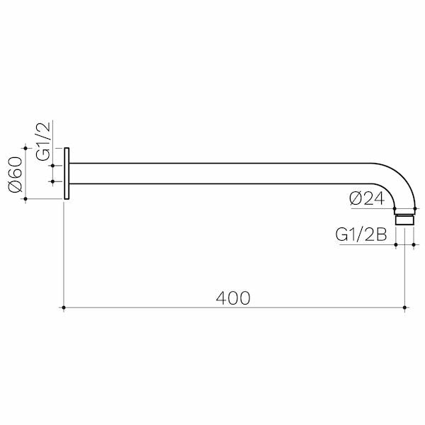 Clark Right Angled Wall Arm 400mm
