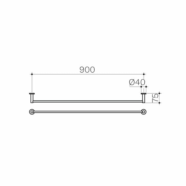 Clark Round Single Towel  Rail 900mm