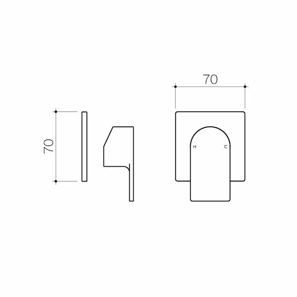 Clark Round Square Wall Mixer Square Trim Kit