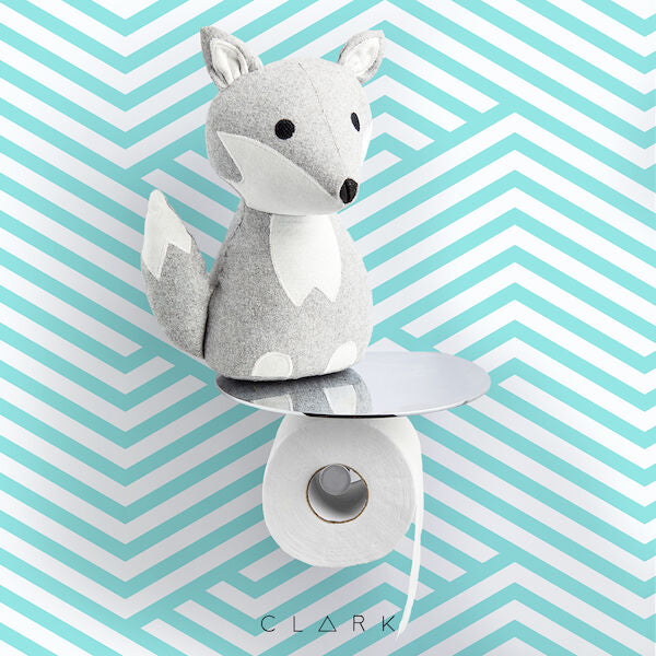 Clark Round Toilet Roll Holder with Shelf