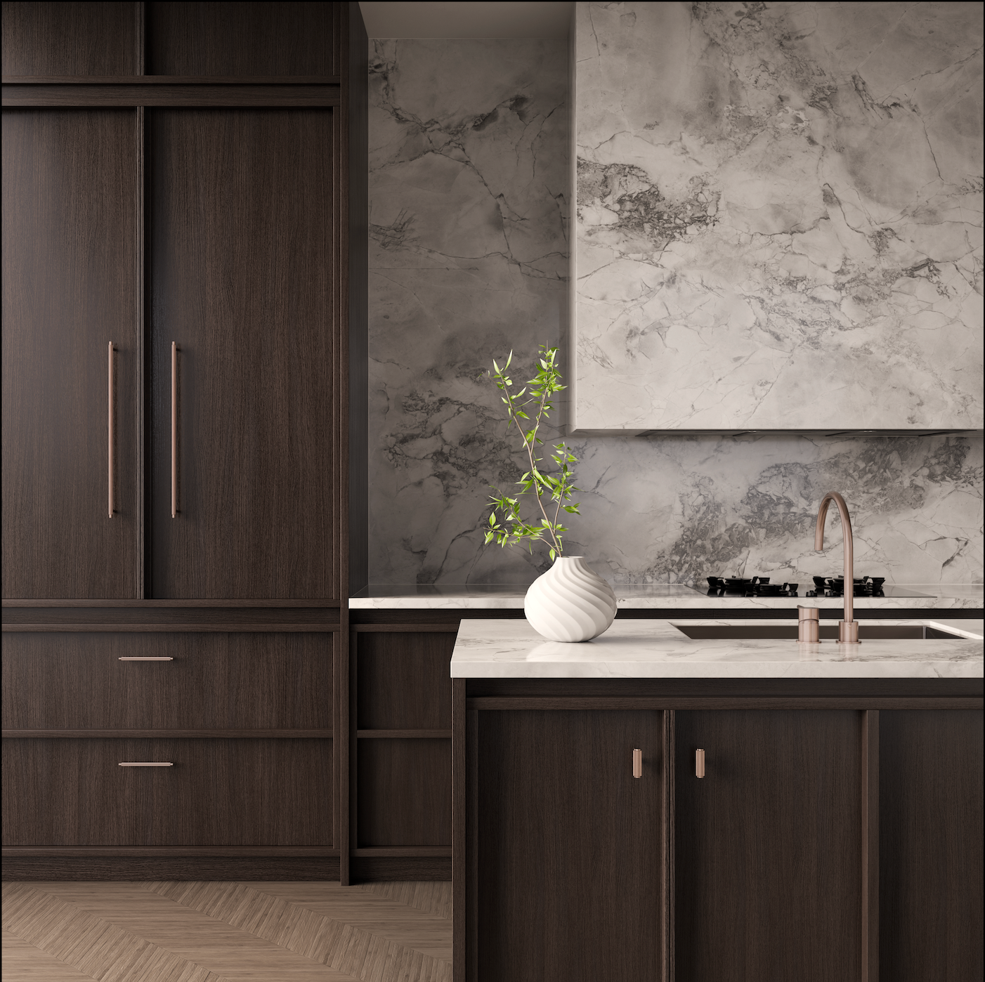 Meir Oppen Round Pull 520mm Cabinet Handle (Brushed)