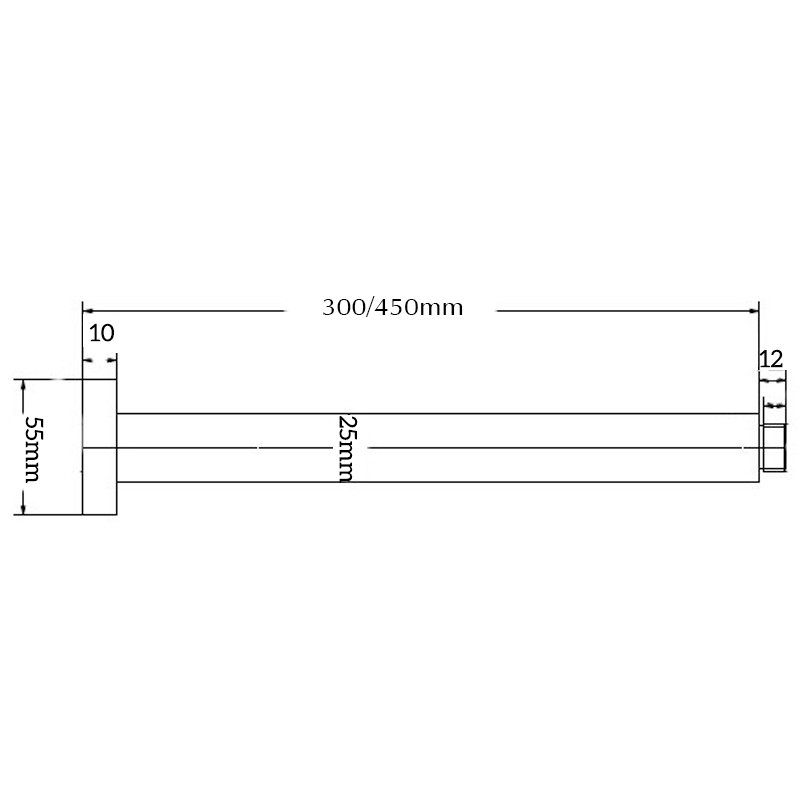 Bella Vista Cresta Ceiling Arm - 300/450mm