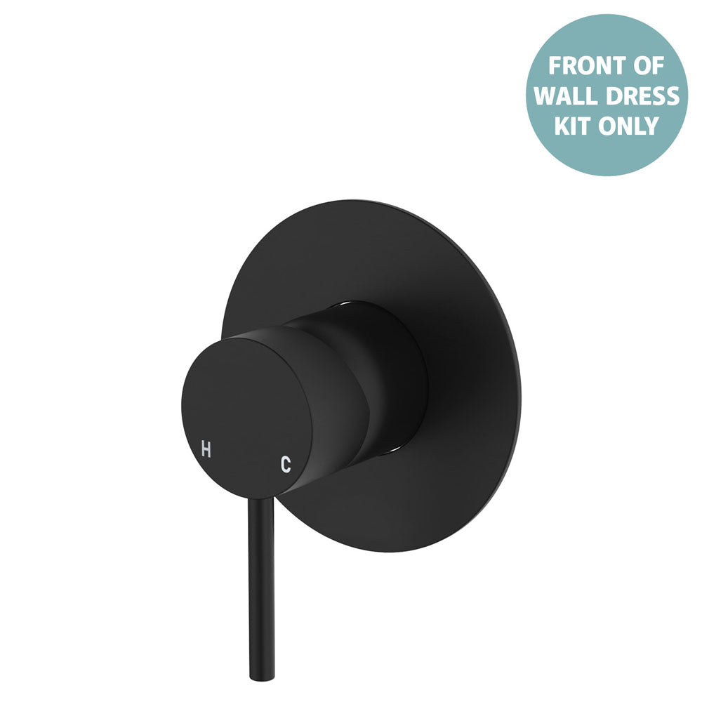 Kaya Wall Mixer Dress Kit, Large Round Plate - Matte Black
