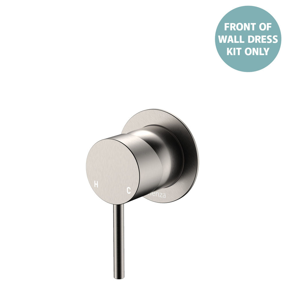 Kaya Wall Mixer Dress Kit, Small Round Plates - Brushed Nickel