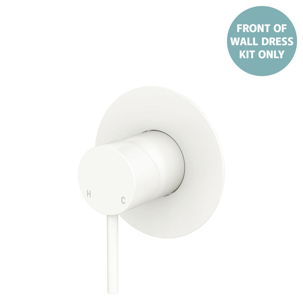 Kaya Wall Mixer Dress Kit, Large Round Plate - Matte White