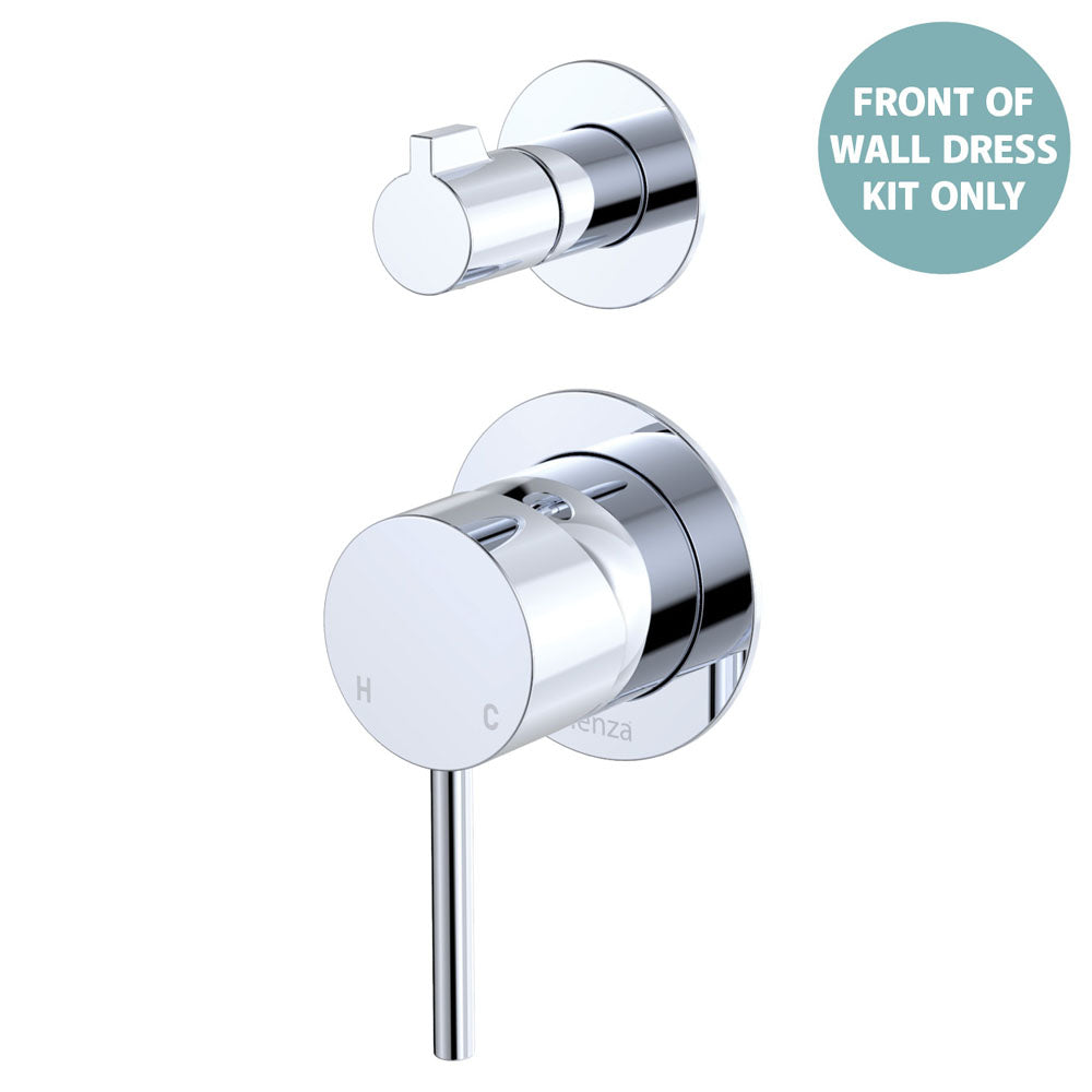Kaya Wall Diverter Mixer Dress Kit, Small Round Plates - Brushed Copper