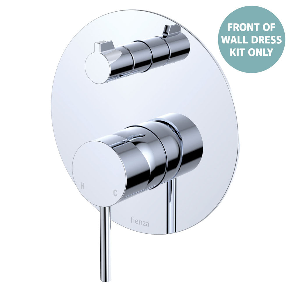 Kaya Wall Diverter Mixer Dress Kit, Large Round Plate - Brushed Copper