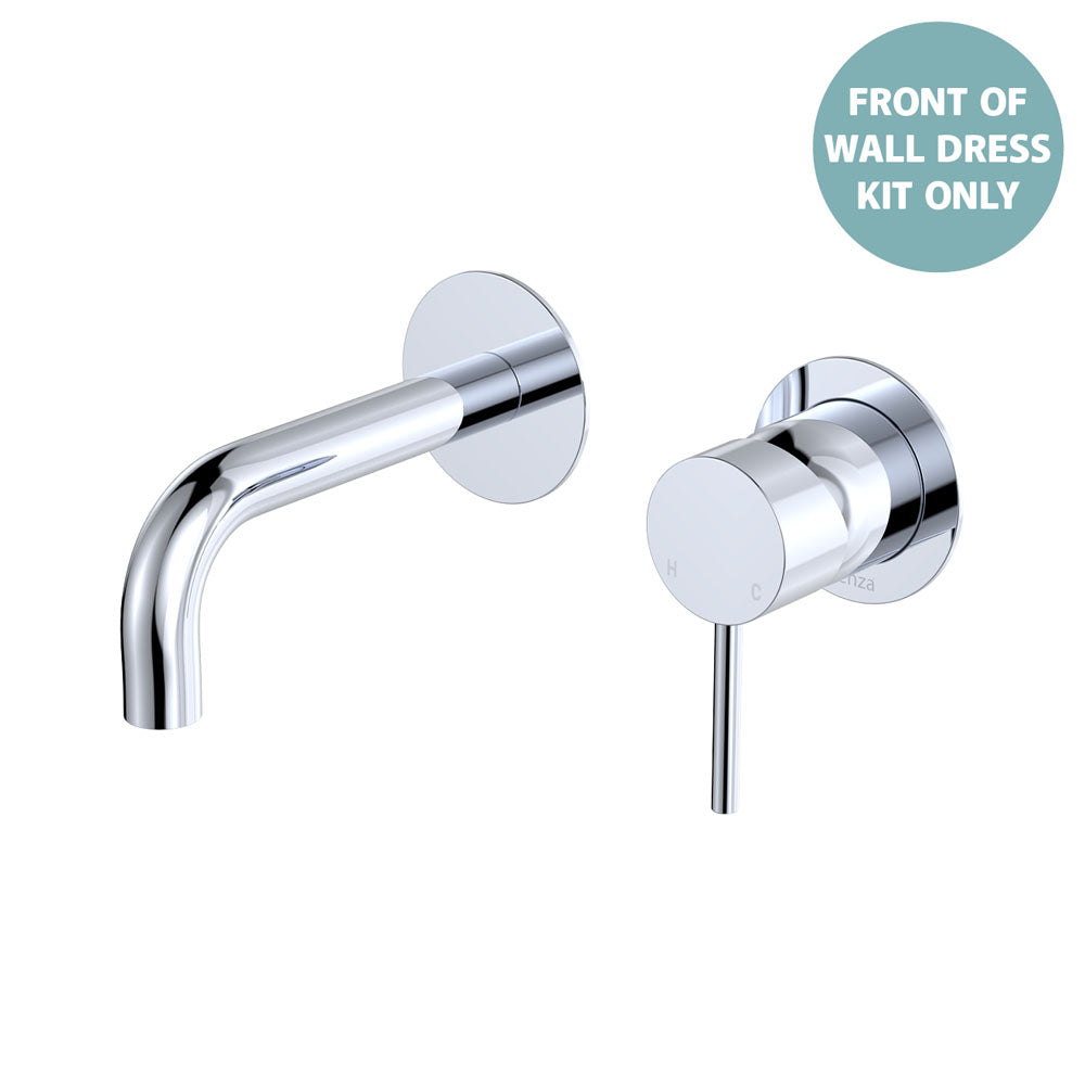Kaya Basin/Bath Wall Mixer Dress Kit, Round Plates, 130mm Outlet - Brushed Copper