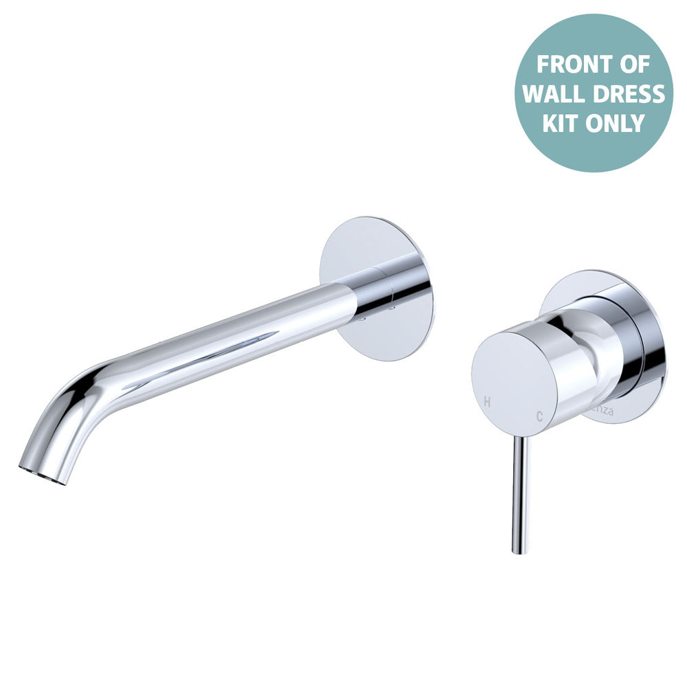 Kaya Basin/Bath Wall Mixer Dress Kit, Round Plates, 200mm Outlet - Brushed Copper
