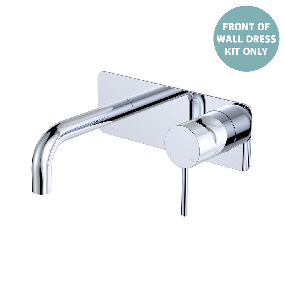 Kaya Basin/Bath Wall Mixer Dress Kit, Rectangular Plate, 130mm Outlet - Brushed Copper