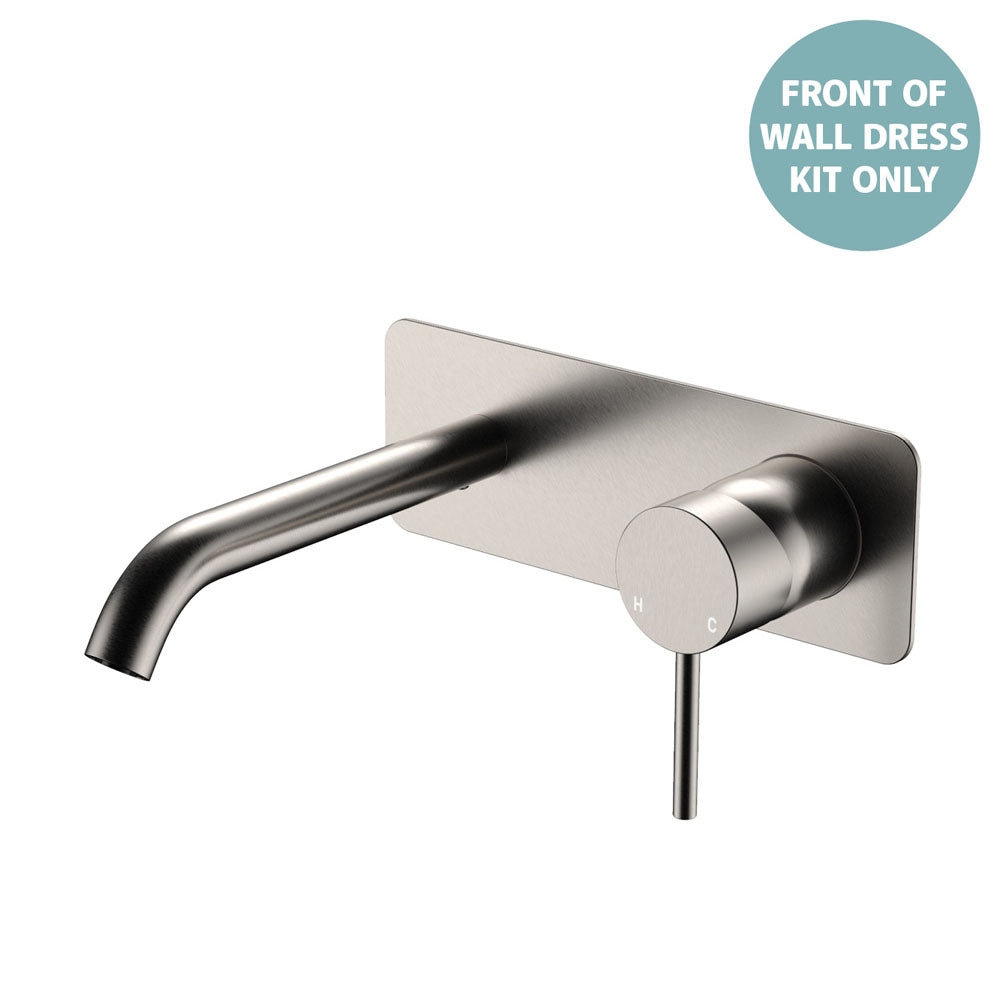 Kaya Basin/Bath Wall Mixer Dress Kit, Rectangular Plate, 160mm Outlet - Chrome