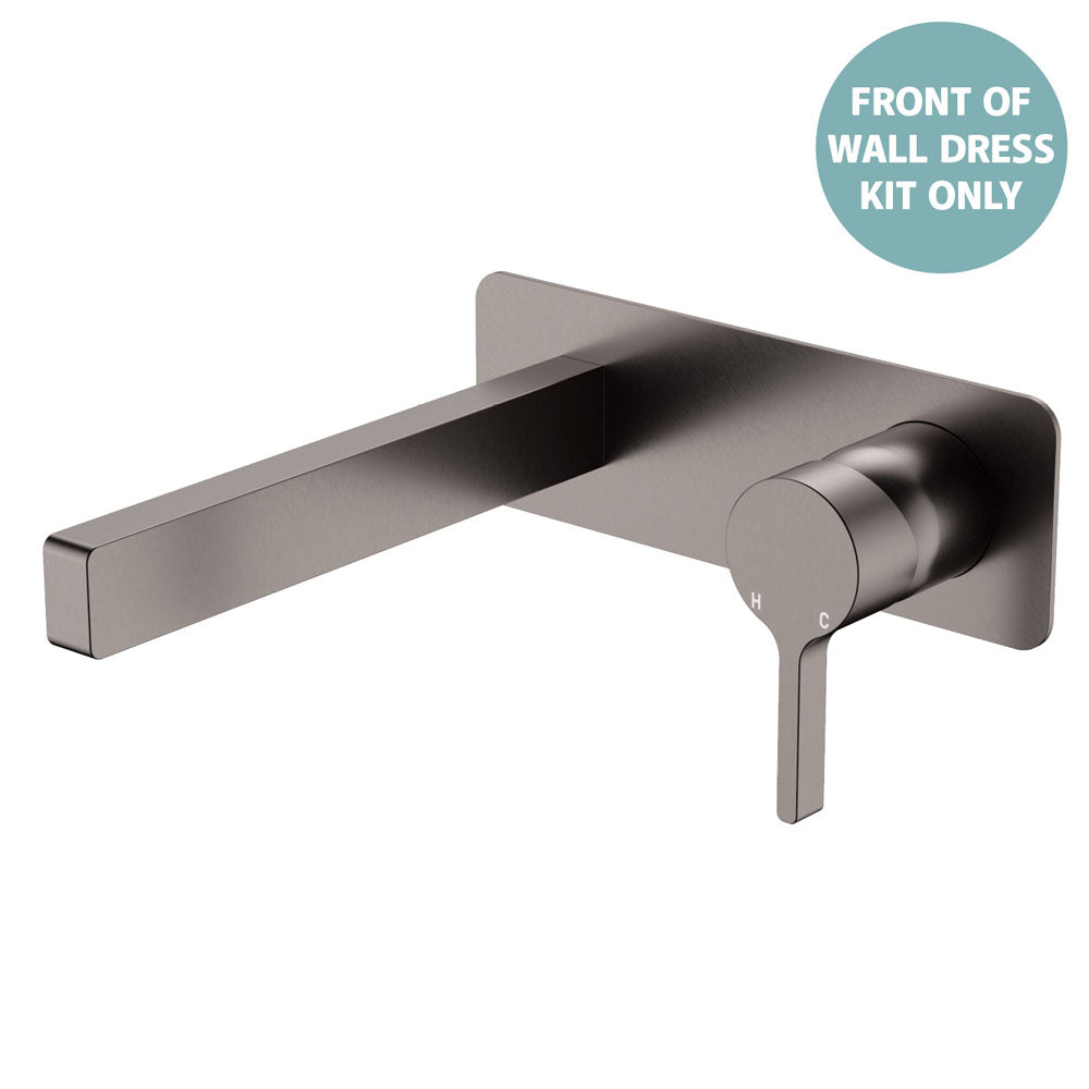 Sansa Wall Basin Mixer Dress Kit, Rectangular Plate - Gun Metal