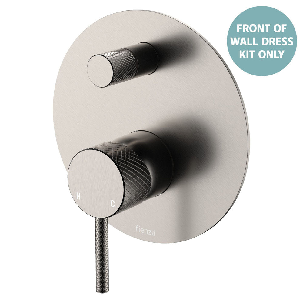Axle Wall Diverter Mixer Dress Kit, Large Round Plates - Chrome