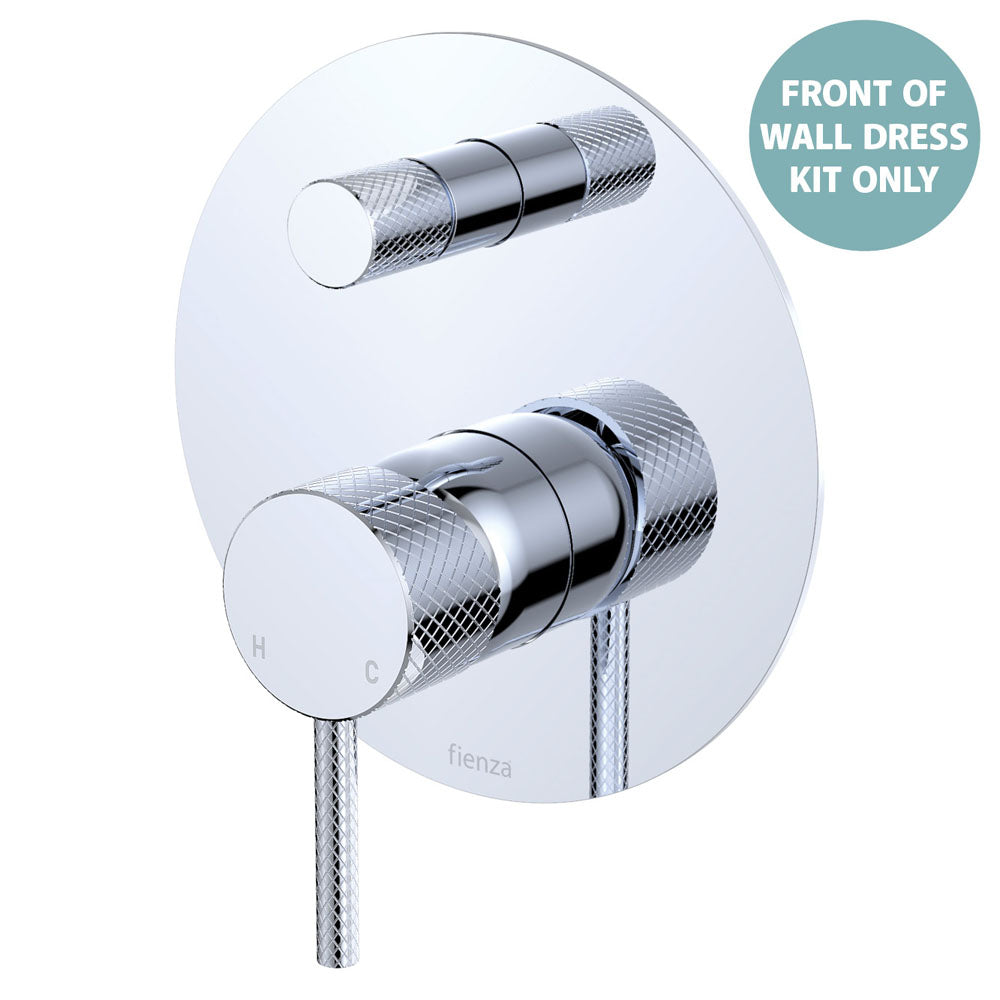 Axle Wall Diverter Mixer Dress Kit, Large Round Plates - Chrome