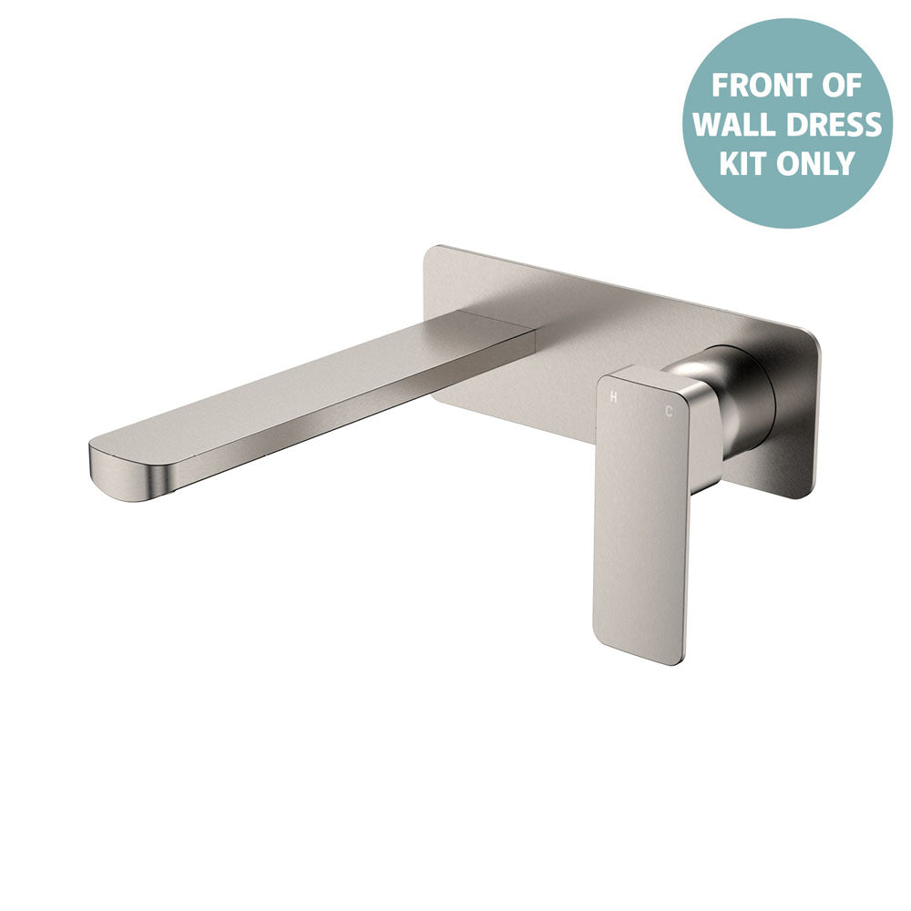 Fienza Tono Wall Basin/Bath Mixer Set Dress Kit, Rectangular Plate, 200mm Outlet