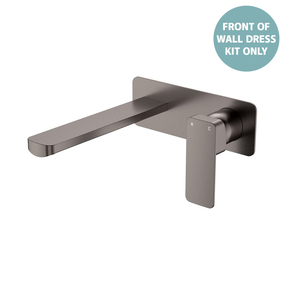 Fienza Tono Wall Basin/Bath Mixer Set Dress Kit, Rectangular Plate, 200mm Outlet
