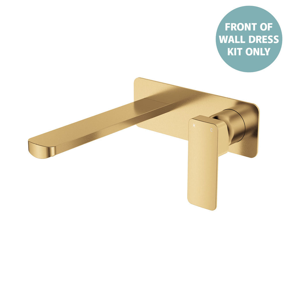 Fienza Tono Wall Basin/Bath Mixer Set Dress Kit, Rectangular Plate, 200mm Outlet