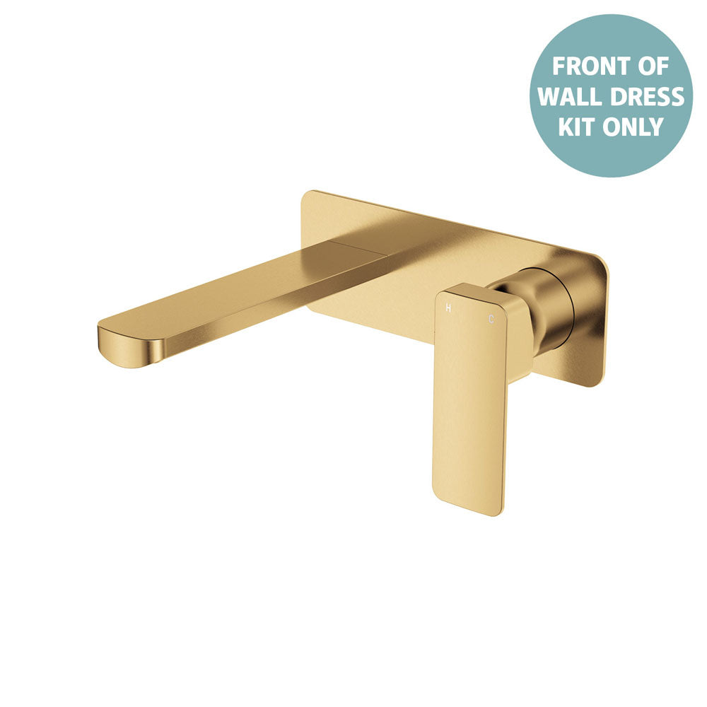 Fienza Tono Wall Basin/Bath Mixer Set Dress Kit, Rectangular Plate, 160mm Outlet