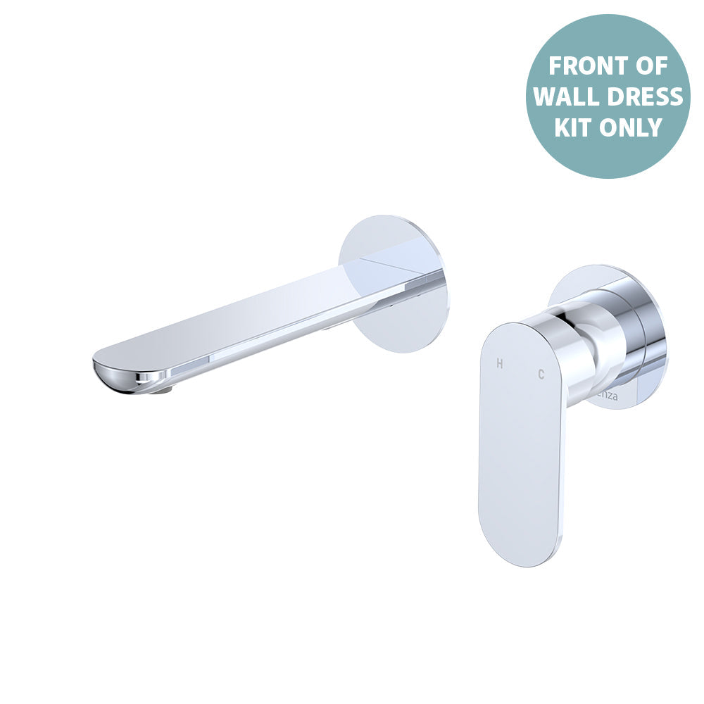 Empire Slim Basin/Bath Wall Mixer Set Dress Kit, Round Plates, 160mm Outlet - Brushed Copper