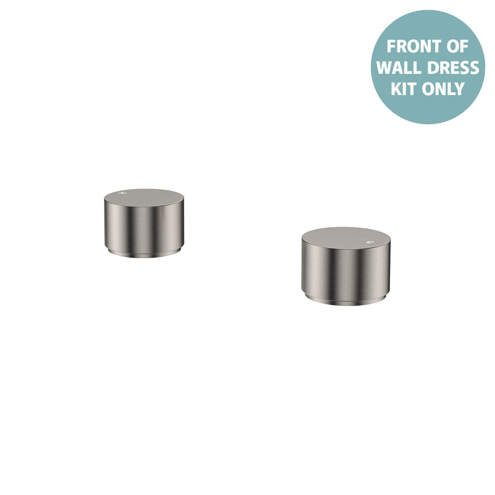 Fienza Kaya Round Hob Taps, Dress Kit - Brushed Nickel