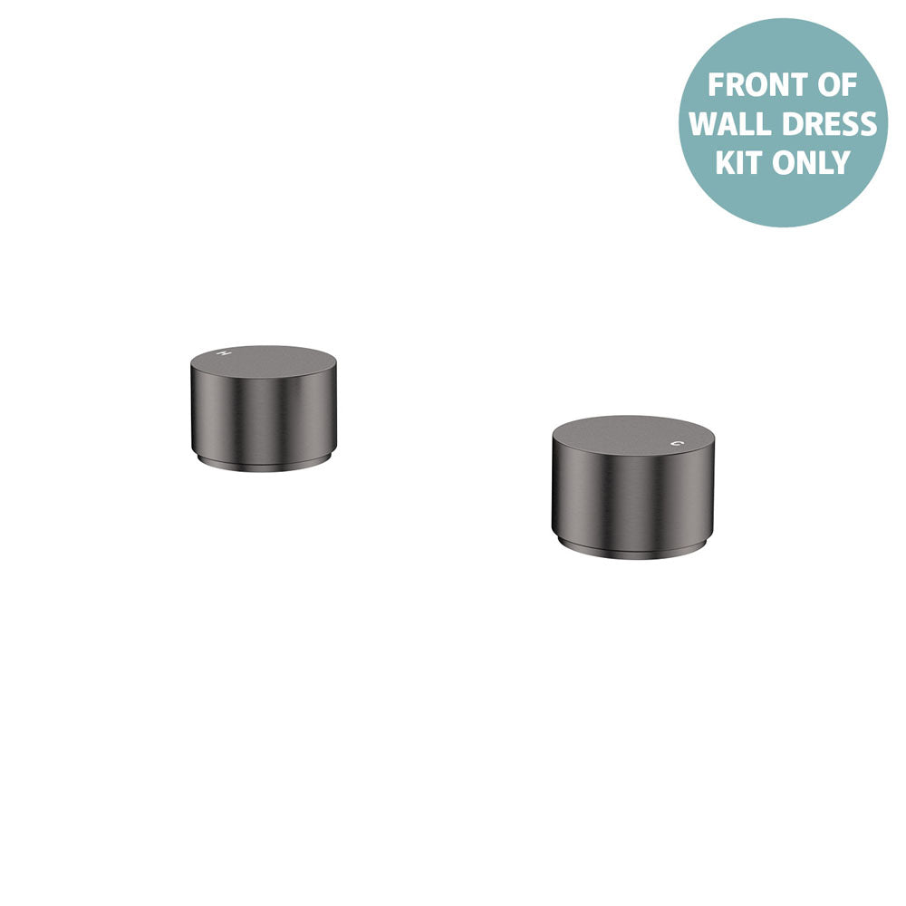 Fienza Kaya Round Hob Taps, Dress Kit - Gun Metal