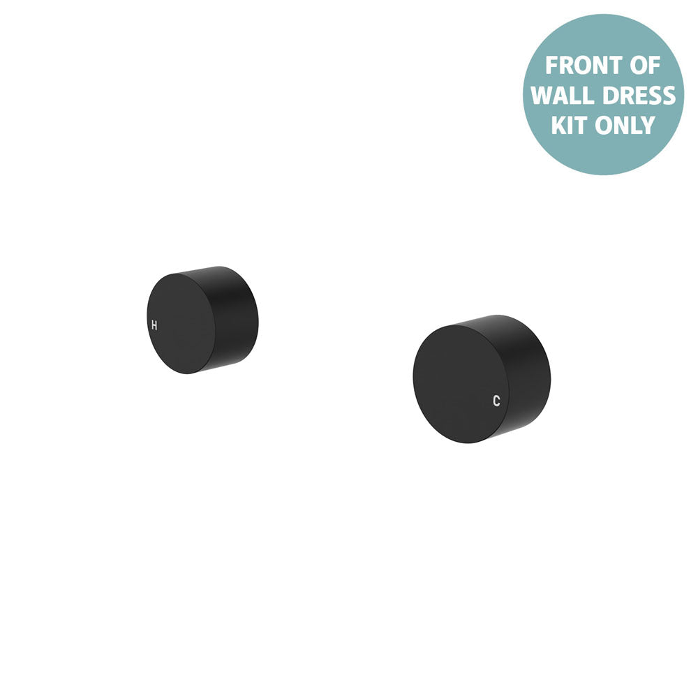Fienza Kaya Round Wall Taps, Dress Kit - Matte Black