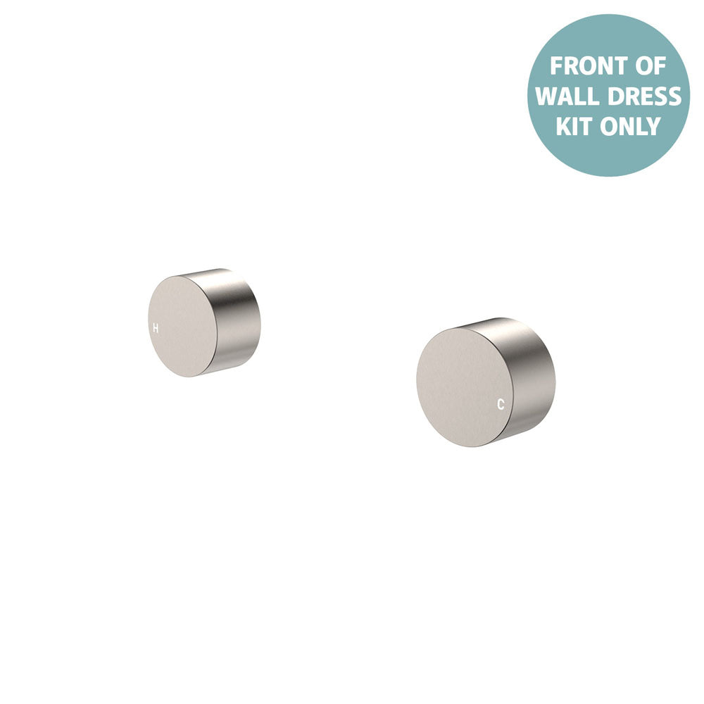 Fienza Kaya Round Wall Taps, Dress Kit - Brushed Nickel