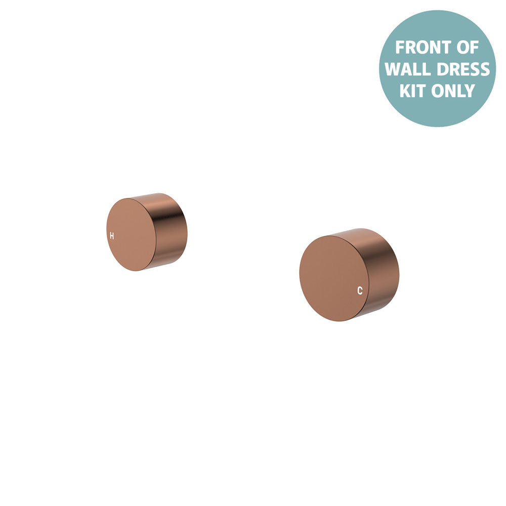 Fienza Kaya Round Wall Taps, Dress Kit - Urban Brass