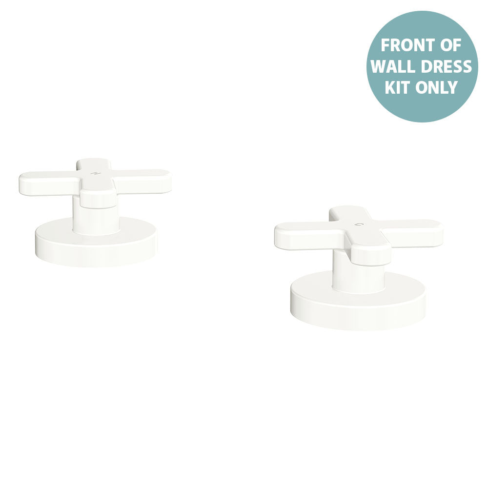 Kaya Hob Set Dress Kit, Cross Taps - Matte White