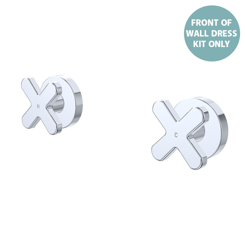 Kaya Wall Set Dress Kit, Cross Taps - Brushed Copper
