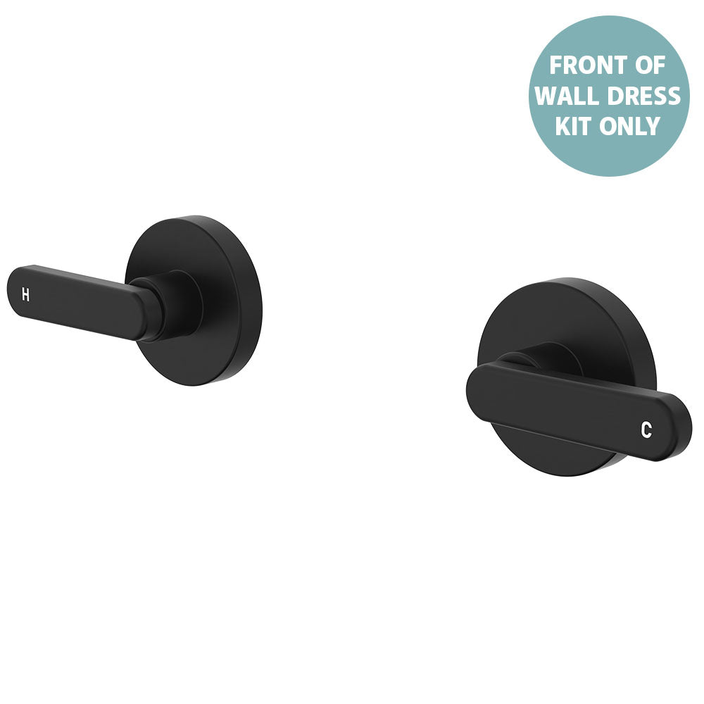 Kaya Wall Set Dress Kit, Lever Taps - Matte Black