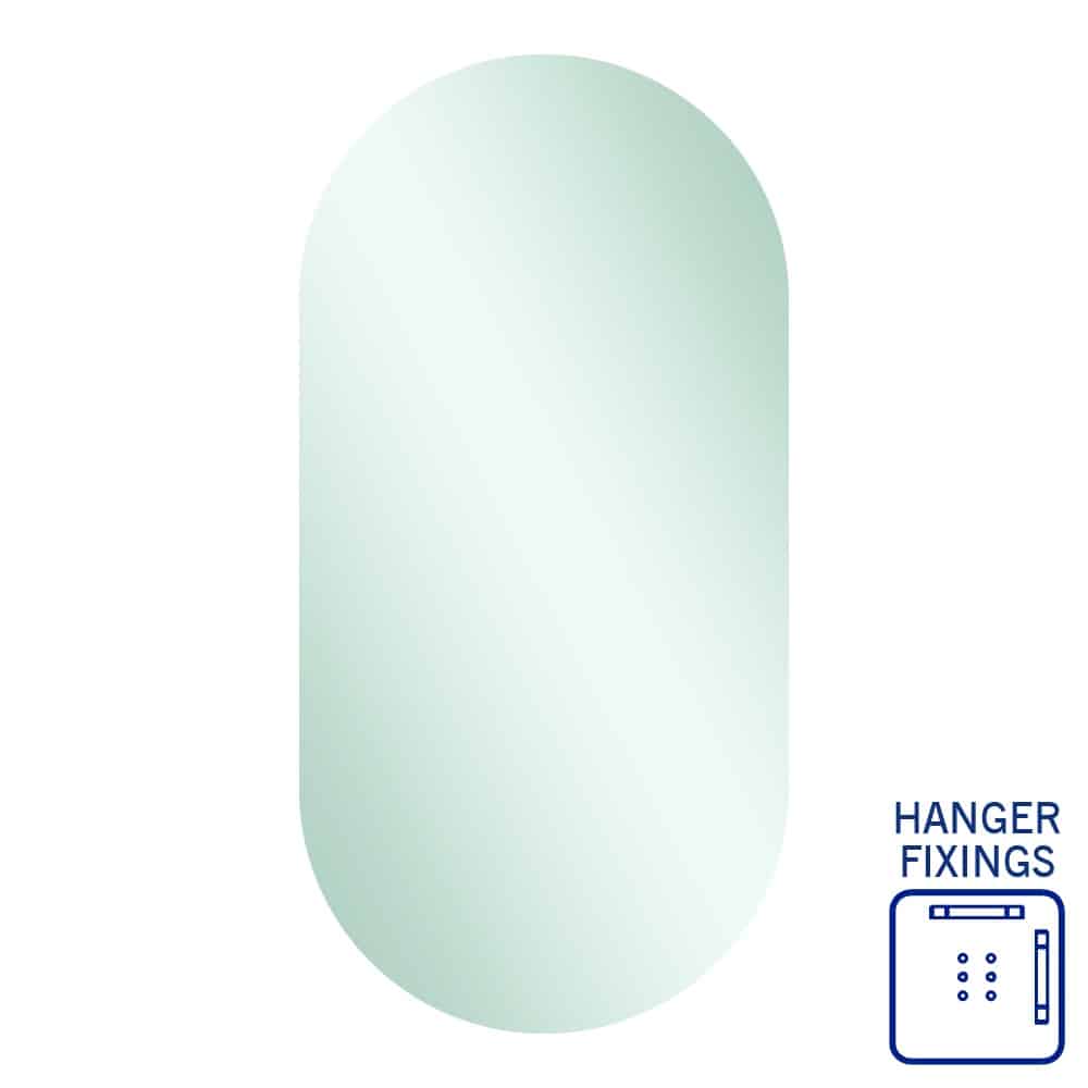 Duke Polished Edge Pill Mirror with Hangers
