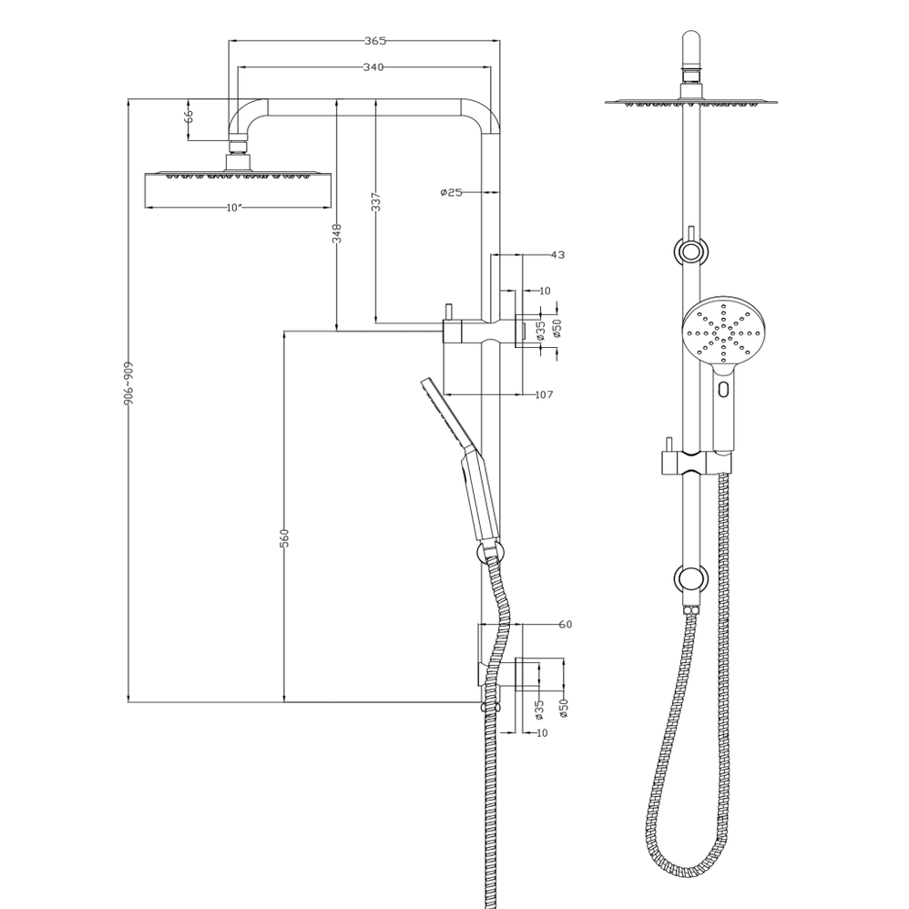 Bella Vista LVB Mica Dual Shower Rail