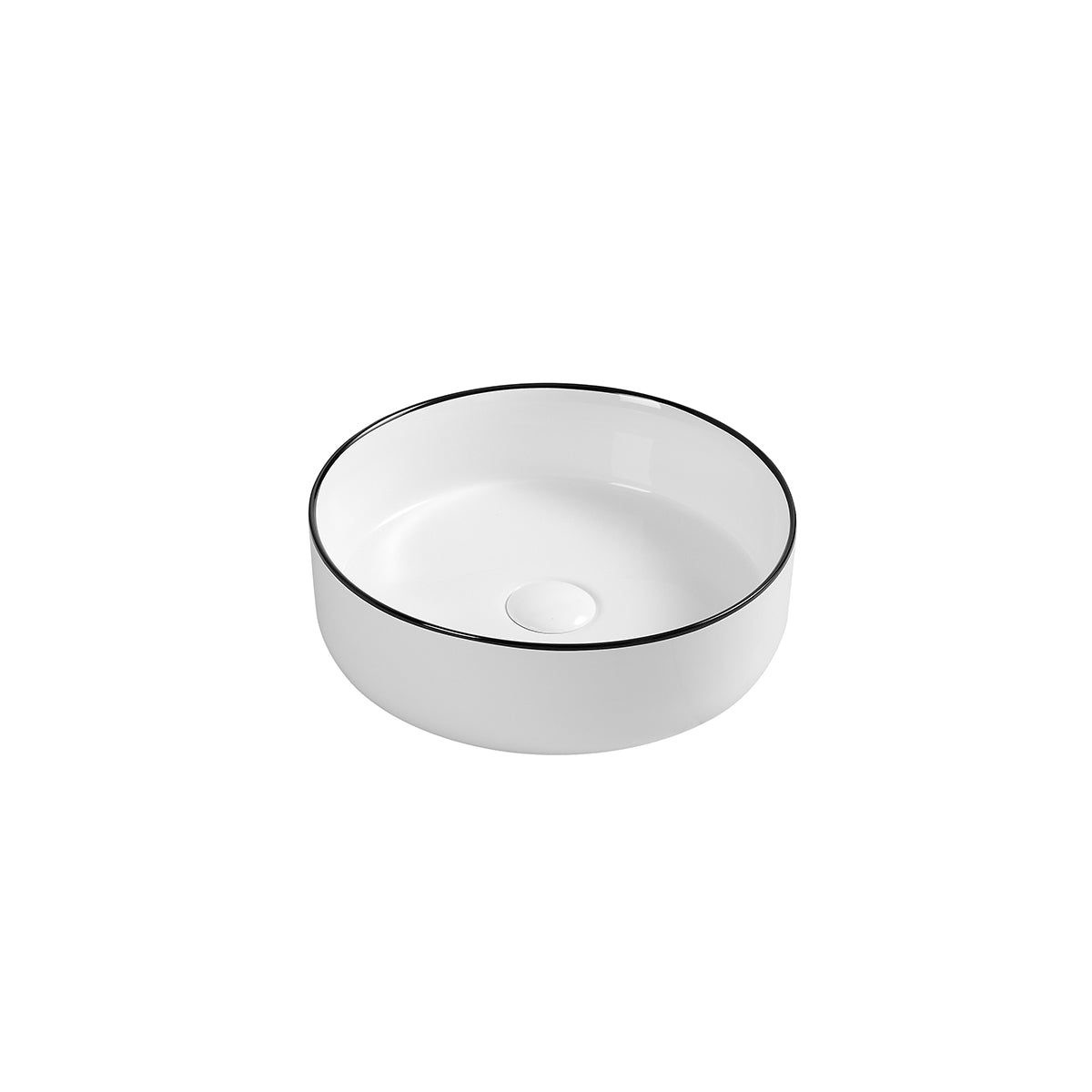 Aulic Dove Above Counter Basin Gloss White with Black Edge