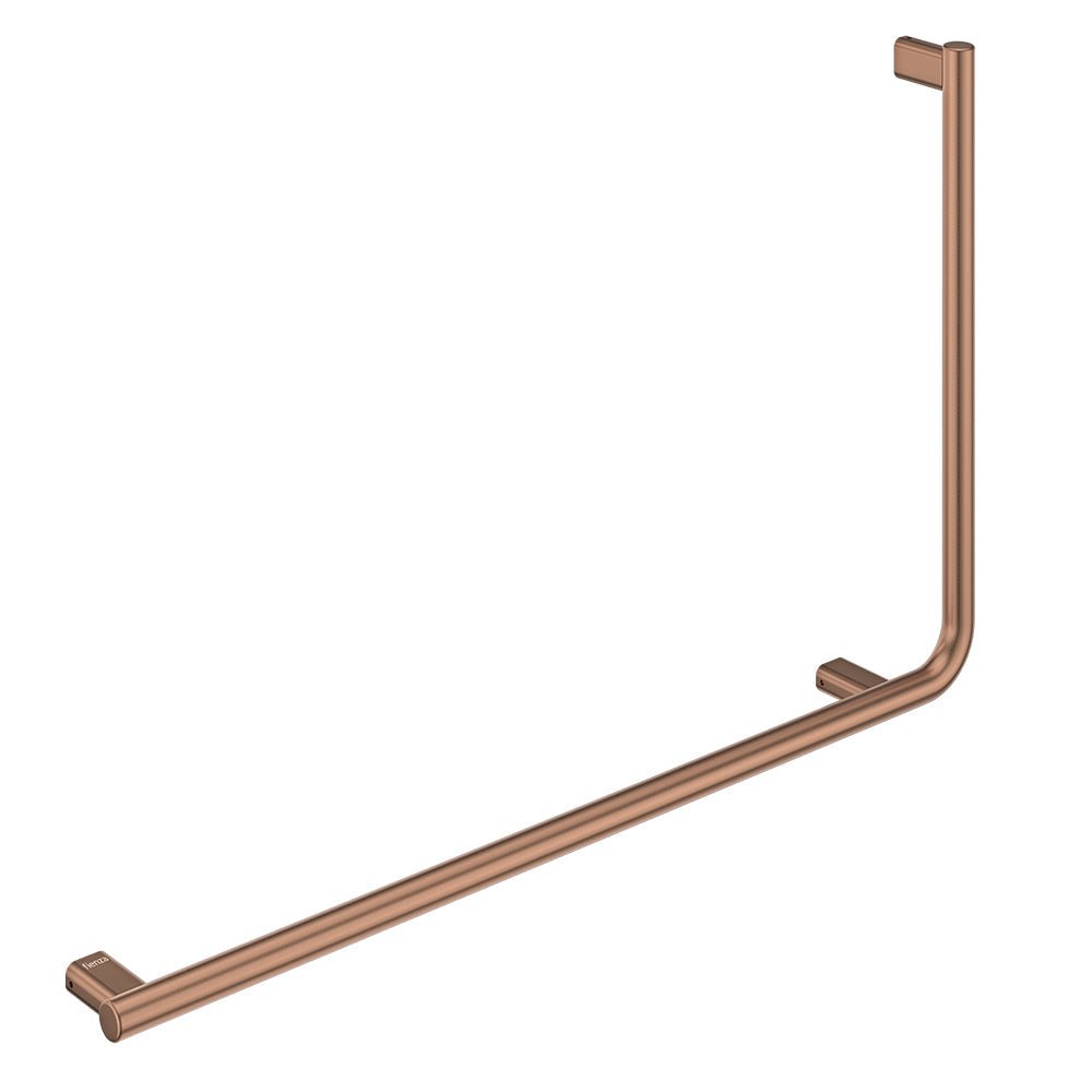 Fienza 90° Care Slimline Left-Hand Grab Rail - Brushed Copper