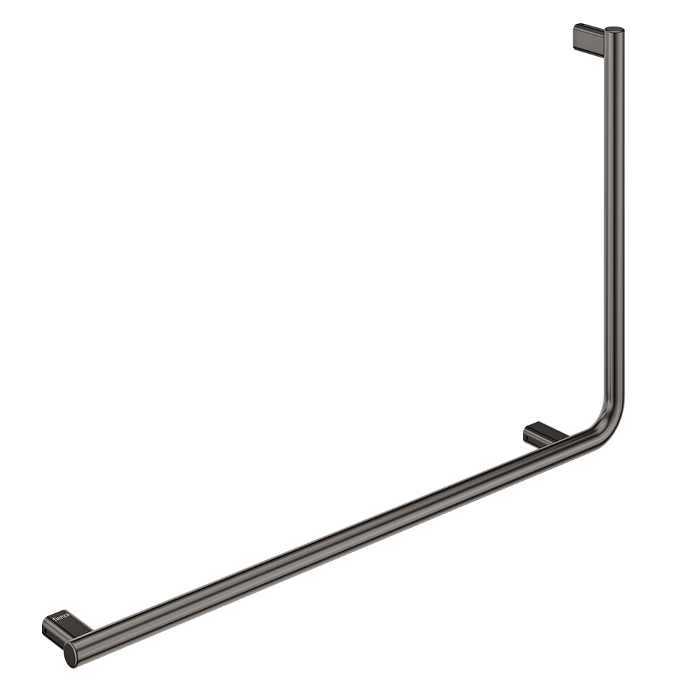 Fienza 90° Care Slimline Left-Hand Grab Rail - Gun Metal