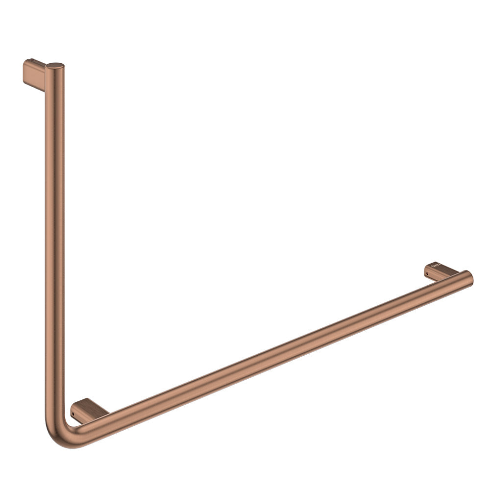 Fienza 90° Care Slimline Right-Hand Grab Rail - Brushed Copper