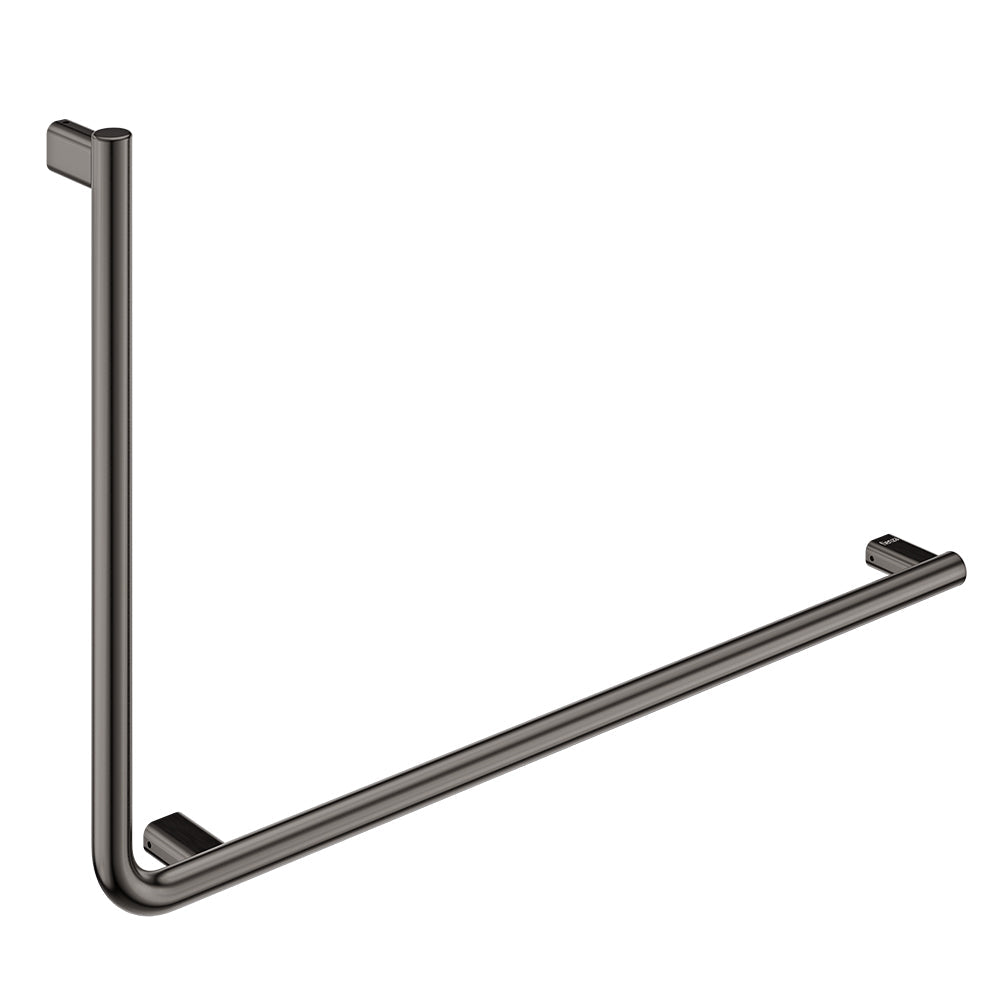 Fienza 90° Care Slimline Right-Hand Grab Rail - Gun Metal