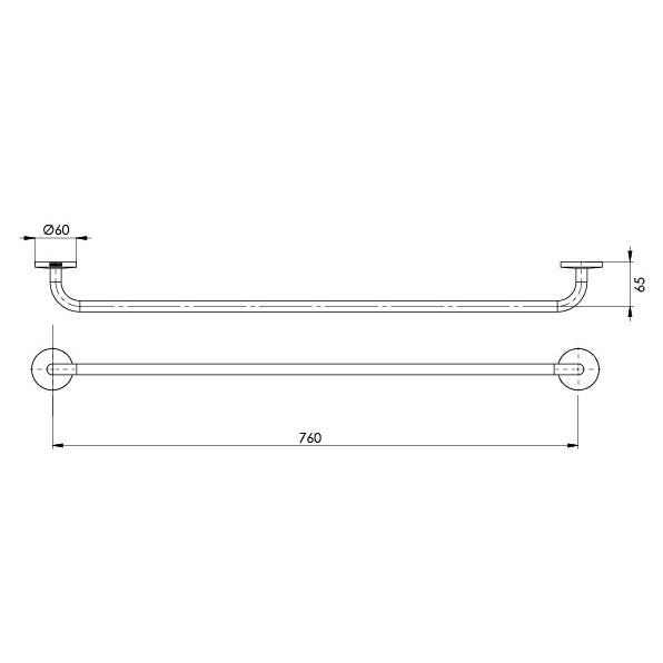 Phoenix Festival Single Towel Rail 760mm