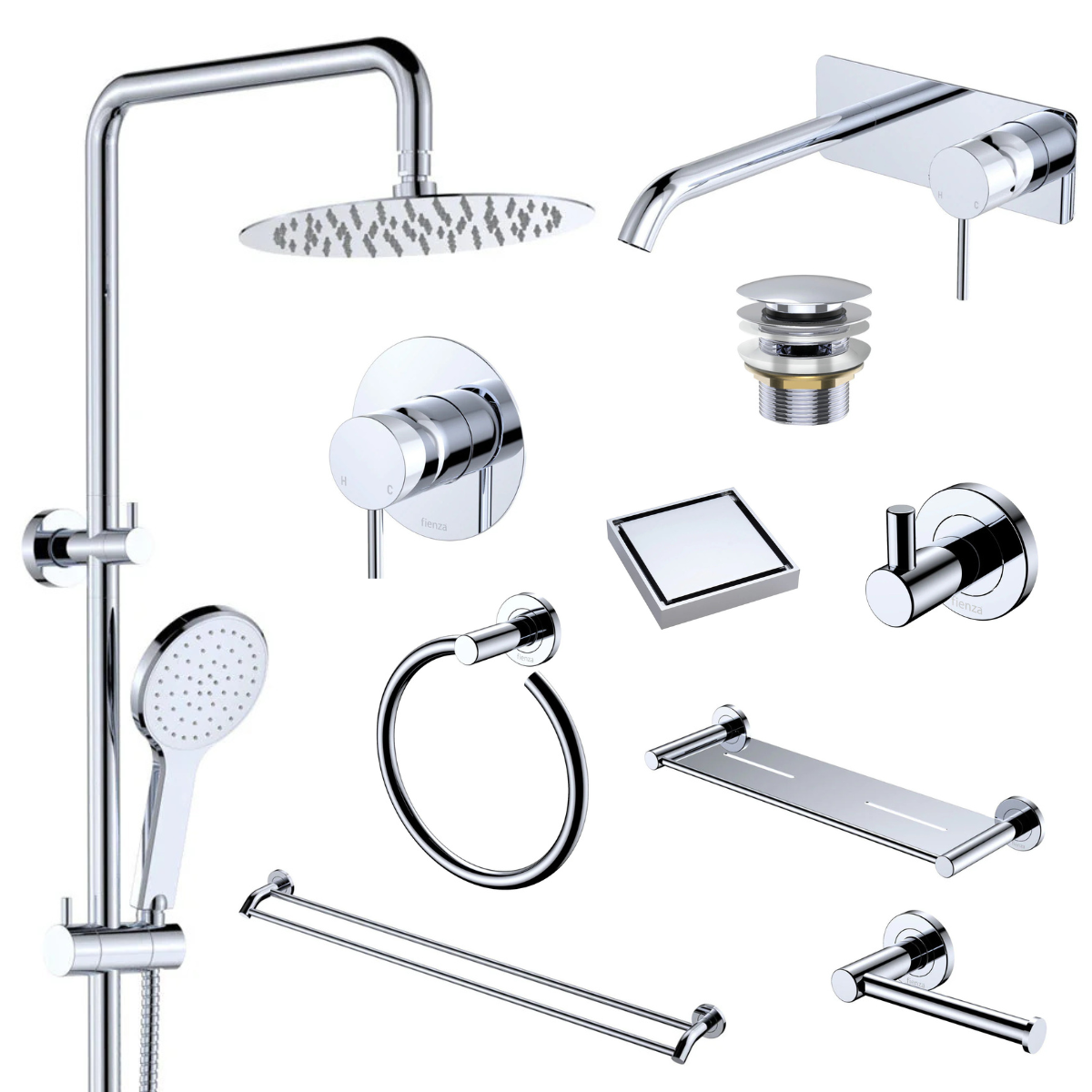 Fienza Kaya Bathroom 10 Piece Package – Chrome