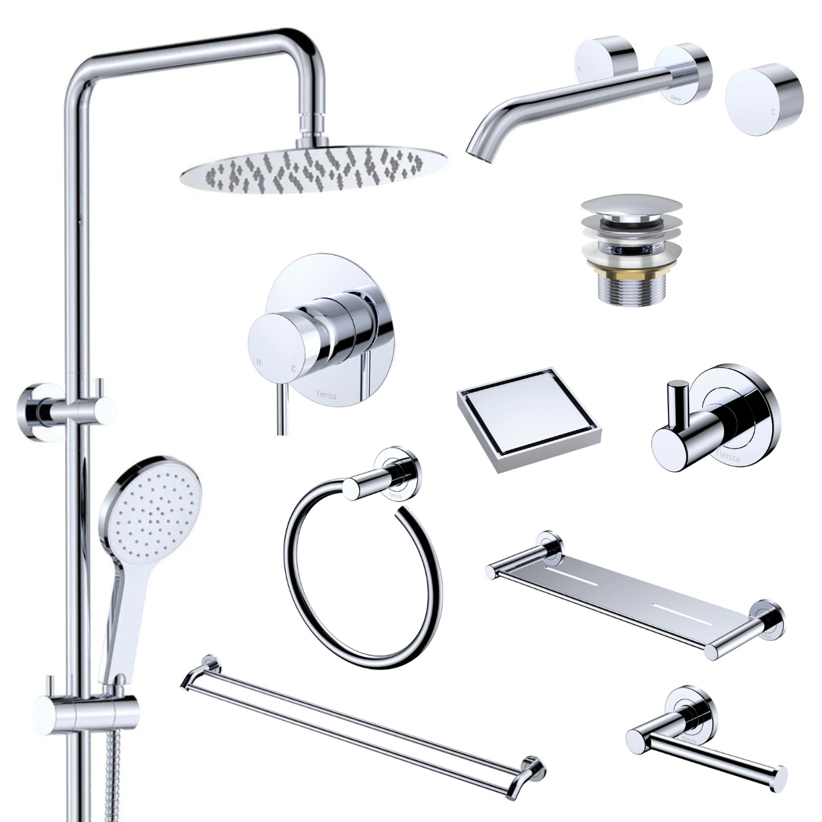 Fienza Kaya Bathroom 10 Piece Package – Chrome