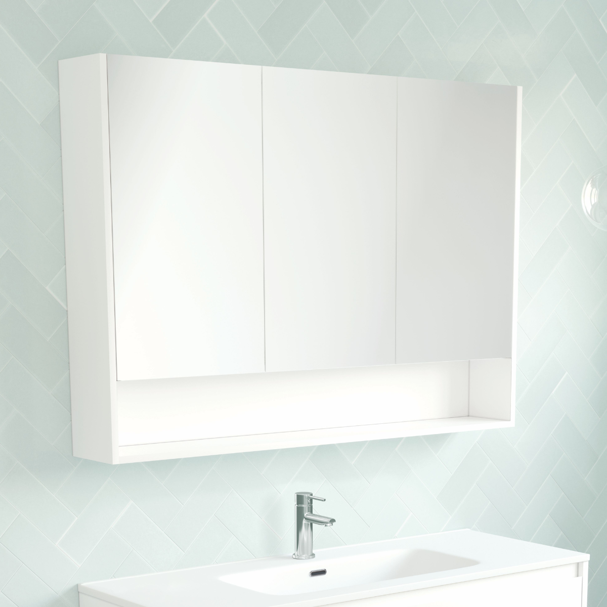 Fienza LED Mirror Cabinet with Display Shelf
